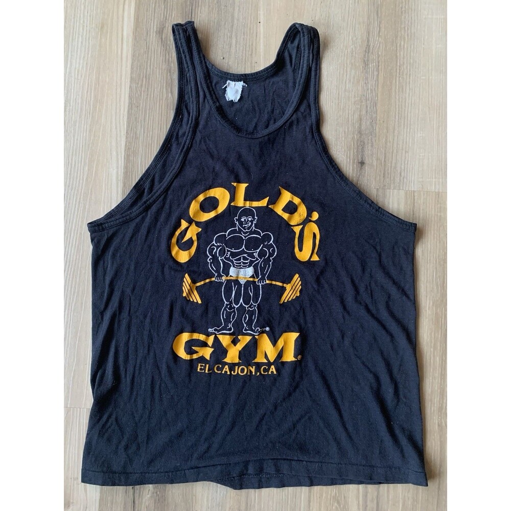 Rare Vintage 80’s Gold’s Gym El Cajon California (SDSU) tank top Body Fit Sz L